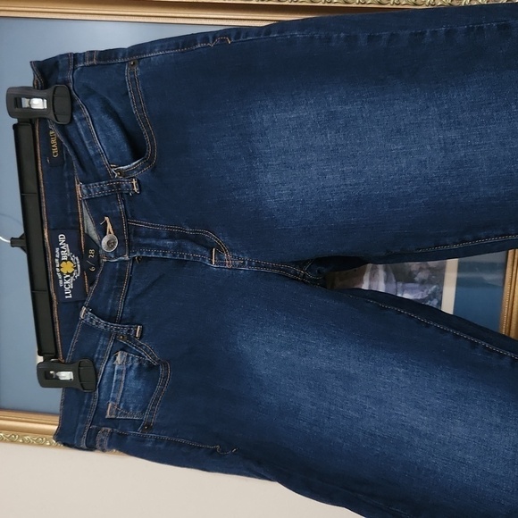 Lucky Brand 6 / 28 Charlie Capri Jeans Summer Spring Casual Dark Wash - Picture 4 of 10